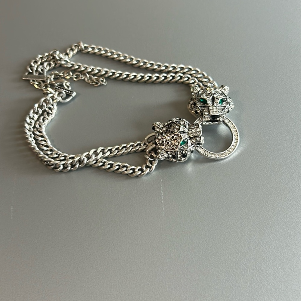 Adjustable choker necklace with cubic Z stones